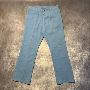 Vintage 70s Roebucks Sears Light Blue Pants Scovill Zipper Mens 30x29